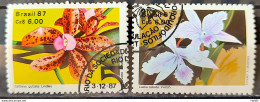 C 1572 Brazil Stamp 50 Years Brazilian Society For Orquidaphic Flora Orquidea 1987 Complete Series Circulated 1 - Oblitérés