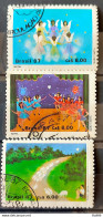 C 1568 Brazil Stamp Christmas Religion 1987 Complete Series Circulated 3 - Usati