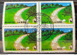 C 1570 Brazil Stamp Christmas Religion Field 1987 Block Of 4 CBC PE - Nuovi