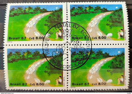 C 1570 Brazil Stamp Christmas Religion Field 1987 Block Of 4 CBC PE - Unused Stamps