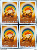 C 1567 Brazil Stamp Thanksgiving Day Religion 1987 Block Of 4 - Neufs