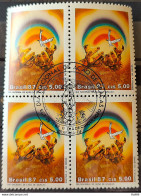 C 1567 Brazil Stamp Thanksgiving Day Religion 1987 Block Of 4 CBC Brasilia - Neufs