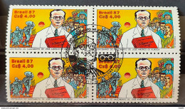 C 1564 Brazil Stamp Book Day 100 Years Jose Americo Almeida Literature 1987 Block Of 4 CBC PB - Unused Stamps
