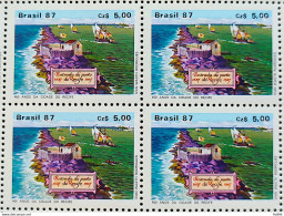 C 1565 Brazil Stamp 450 Years City Of Recife Pernambuco 1987 Block Of 4 - Ungebraucht