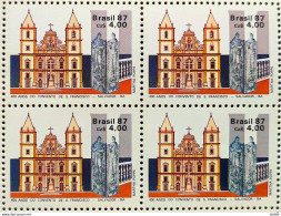 C 1563 Brazil Stamp 400 Years Convent Of S茫o Francisco Salvador Bahia Religion Church 1987 Block Of 4 - Ungebraucht