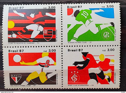 C 1562 Brazil Stamp Football Clubs Flamengo Guarani Sao Paulo Internacional 1987 Complete Series - Neufs