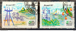 C 1556 Brazil Stamp Tourism Brasilia Rio De Janeiro Bahia Ceara 1987 Complete Series Circulated 1 - Gebruikt