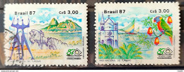 C 1556 Brazil Stamp Tourism Brasilia Rio De Janeiro Bahia Ceara 1987 Complete Series Circulated 4 - Used Stamps