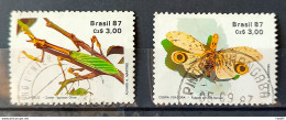 C 1554 Brazil Stamp 50 Years Brazilian Entomology Society Praise God Butterfly 1987 Complete Series Circulated 3 - Oblitérés