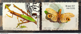 C 1554 Brazil Stamp 50 Years Brazilian Entomology Society Praise God Butterfly 1987 Complete Series Circulated 2 - Gebruikt