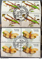 C 1554 Brazil Stamp 50 Years Brazilian Entomology Society Praise God Butterfly 1987 Block Of 4 CBC Campinas Complete Ser - Ungebraucht
