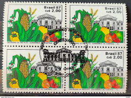 C 1553 Brazil Stamp 100 Years Agronomic Institute Of Campinas Education Corn 1987 Block Of 4 CBC Campinas 2 - Unused Stamps