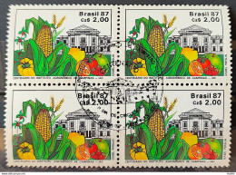 C 1553 Brazil Stamp 100 Years Agronomic Institute Of Campinas Education Corn 1987 Block Of 4 CBC Campinas 1 - Unused Stamps