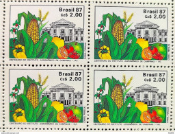 C 1553 Brazil Stamp 100 Years Agronomic Institute Of Campinas Education Corn 1987 Block Of 4 - Nuevos