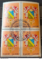 C 1552 Brazil Stamp 100 Years Of Military Club Coat 1987 Block Of 4 CBC RJ 2 - Nuovi