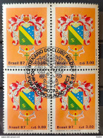 C 1552 Brazil Stamp 100 Years Of Military Club Coat 1987 Block Of 4 CBC RJ - Nuevos