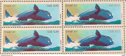 C 1550 Brazil Stamp Brazilian Fauna Whale Frank 1987 Block Of 4 - Nuovi