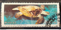 C 1550 Brazil Stamp Brazilian Fauna Whale Frank 1987 Circulated 2 - Gebruikt