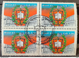 C 1551 Brazil Stamp Federal Resource Court Law Justice 1987 Block Of 4 CBC Brasilia - Unused Stamps