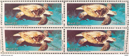 C 1549 Brazil Stamp Brazilian Fauna Tortoise 1987 Block Of 4 - Neufs