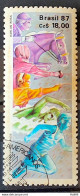 C 1548 Brazil Stamp Pan American Games United States Horse Swimming 1987 Circulated 5 - Usados