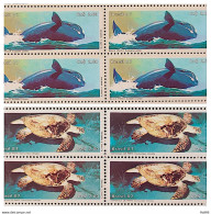 C 1549 Brazil Stamp Brazilian Fauna Turtle Whale 1987 Block Of 4 Complete Series - Neufs