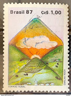 C 1546 Brazil Stamp Postal Service Letter Envelope 1987 Circulated 2 - Gebruikt