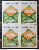 C 1546 Postal Service Stamp Envelope Letter 1987 Block Of 4 - Nuevos