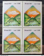 C 1546 Postal Service Stamp Envelope Letter 1987 Block Of 4 - Neufs