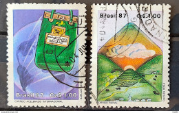 C 1545 Brazil Stamp Postal Service Malote Letter 1987 Complete Series Circulated 6 - Usati