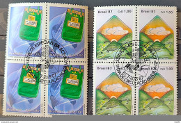 C 1545 Brazil Stamp Postal Service Malote Letter 1987 Block Of 4 CBC Brasilia Complete Series - Unused Stamps