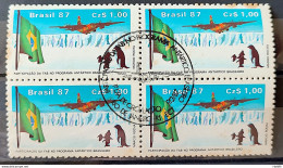 C 1544 Brazil Stamp Brazilian Air Force Antartida Airplane Bird Bird Penguin 1987 Block Of 4 CBC RJ 2 - Nuovi