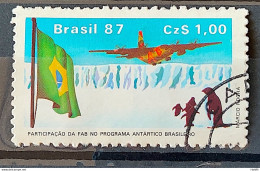 C 1544 Brazil Stamp Brazilian Air Force Antartida Airplane Bird Bird Penguin 1987 Circulated 2 - Usati