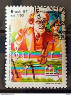 C 1543 Brazil Stamp 100 Years Heitor Villa Lobos Musical Instrument Violin 1987 Circulated 4 - Usados