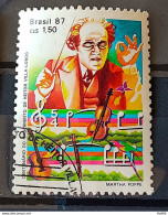 C 1543 Brazil Stamp 100 Years Heitor Villa Lobos Musical Instrument Violin 1987 Circulated 5 - Used Stamps