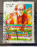 C 1543 Brazil Stamp 100 Years Heitor Villa Lobos Musical Instrument Violin 1987 Circulated 6 - Oblitérés