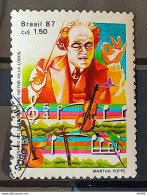 C 1543 Brazil Stamp 100 Years Heitor Villa Lobos Musical Instrument Violin 1987 Circulated 3 - Usados