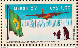 C 1544 Brazil Stamp Brazilian Air Force Antartida Airplane Bird Bird Penguin 1987 - Neufs