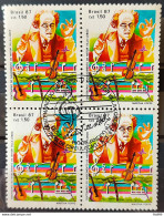 C 1543 Brazil Stamp 100 Years Heitor Villa Lobos Musical Instrument Violin 1987 Block Of 4 CBC RJ - Neufs