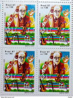 C 1543 Brazil Stamp 100 Years Heitor Villa Lobos Musical Instrument Violin 1987 Block Of 4 - Ungebraucht