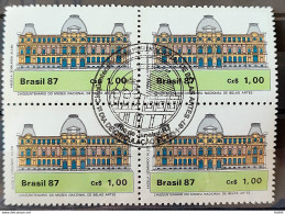 C 1542 Brazil Stamp 50 Year Museum Of Fine Arts Architecture 1987 Block Of 4 CBC RJ 2 - Nuevos