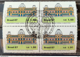 C 1542 Brazil Stamp 50 Year Museum Of Fine Arts Architecture 1987 Block Of 4 CBC RJ 1 - Neufs