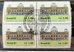 C 1542 Brazil Stamp 50 Year Museum Of Fine Arts Architecture 1987 Block Of 4 CBC RJ 1 - Nuovi