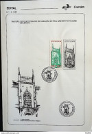 Brochure Brazil Edital 1987 13 Portuguese Cabinet Reading With Stamp CBC RJ - Brieven En Documenten