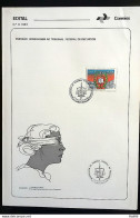 Brochure Brazil Edital 1987 08 Federal Court Appeals Rights Justice With Stamp Overlaid CBC DF BSB - Cartas & Documentos