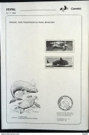 Brochure Brazil Edital 1987 07 Fauna Turtle Whale Without Stamp - Cartas & Documentos