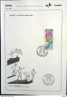 Brochure Brazil Edital 1987 06 Panamerican Games With Stamp Overlaid CBC RJ - Brieven En Documenten