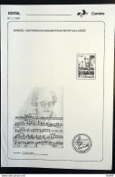 Brochure Brazil Edital 1987 02 Heitor Villa Lobos Music Without Stamp - Brieven En Documenten