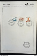 Brochure Brazil Edital 1987 01 Historical Heritage With Stamp Overlaid CPD SP - Storia Postale