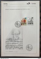 Brochure Brazil Edital 1987 02 Heitor Villa Lobos Music With Stamp CBC RJ - Storia Postale